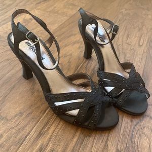 Unlisted Black Bejeweled Heels